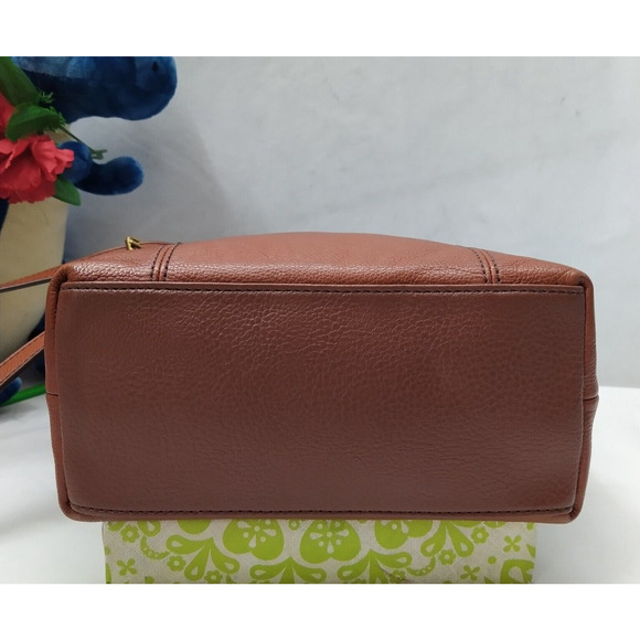 Fossil Brown Leather Zipper Closure Crossbody Bag - Picture 6 of 15